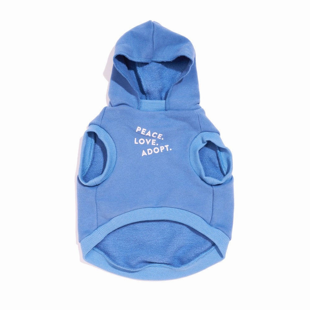Big Full Heart Dog Hoodie Periwinkle/Light Pink
