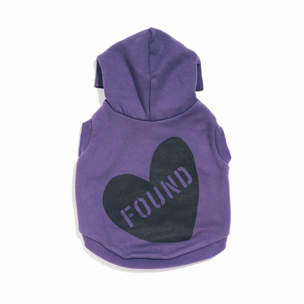Big Full Heart Dog Hoodie Purple/Plum