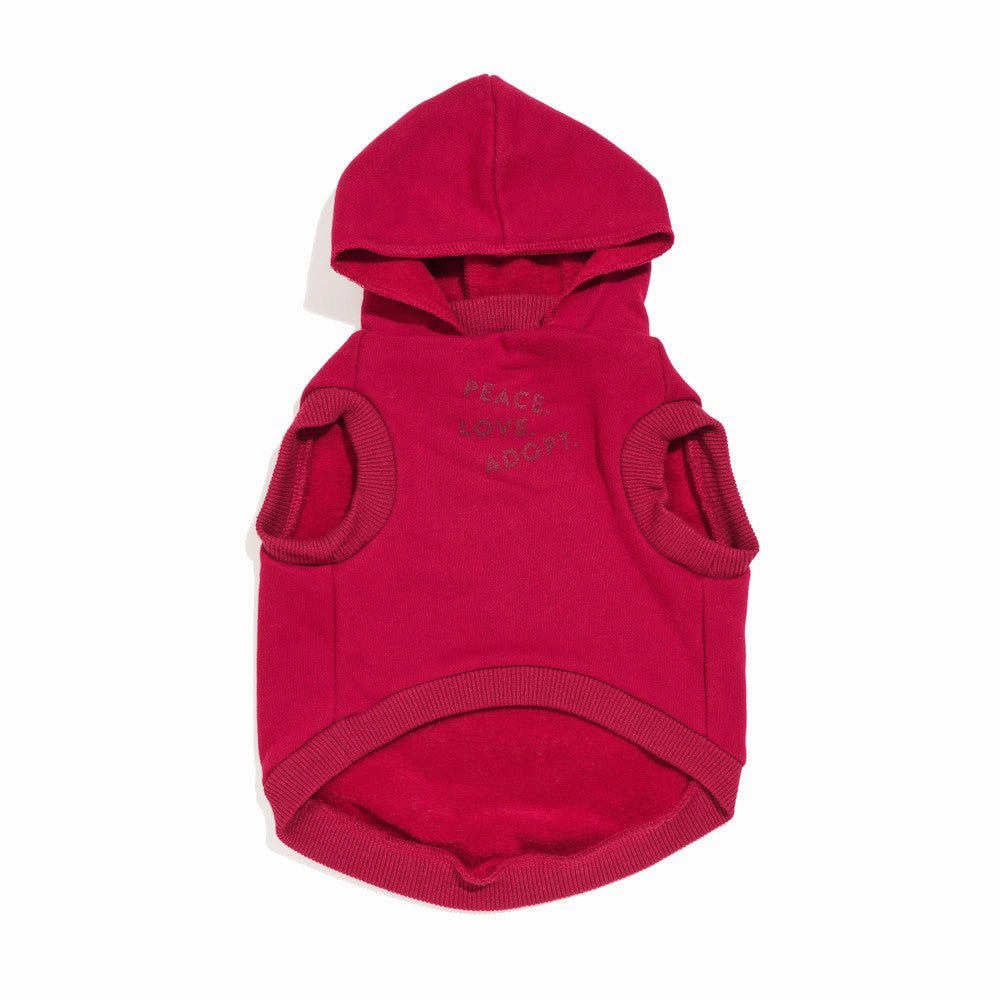 Big Full Heart Dog Hoodie Tomato/Burgundy