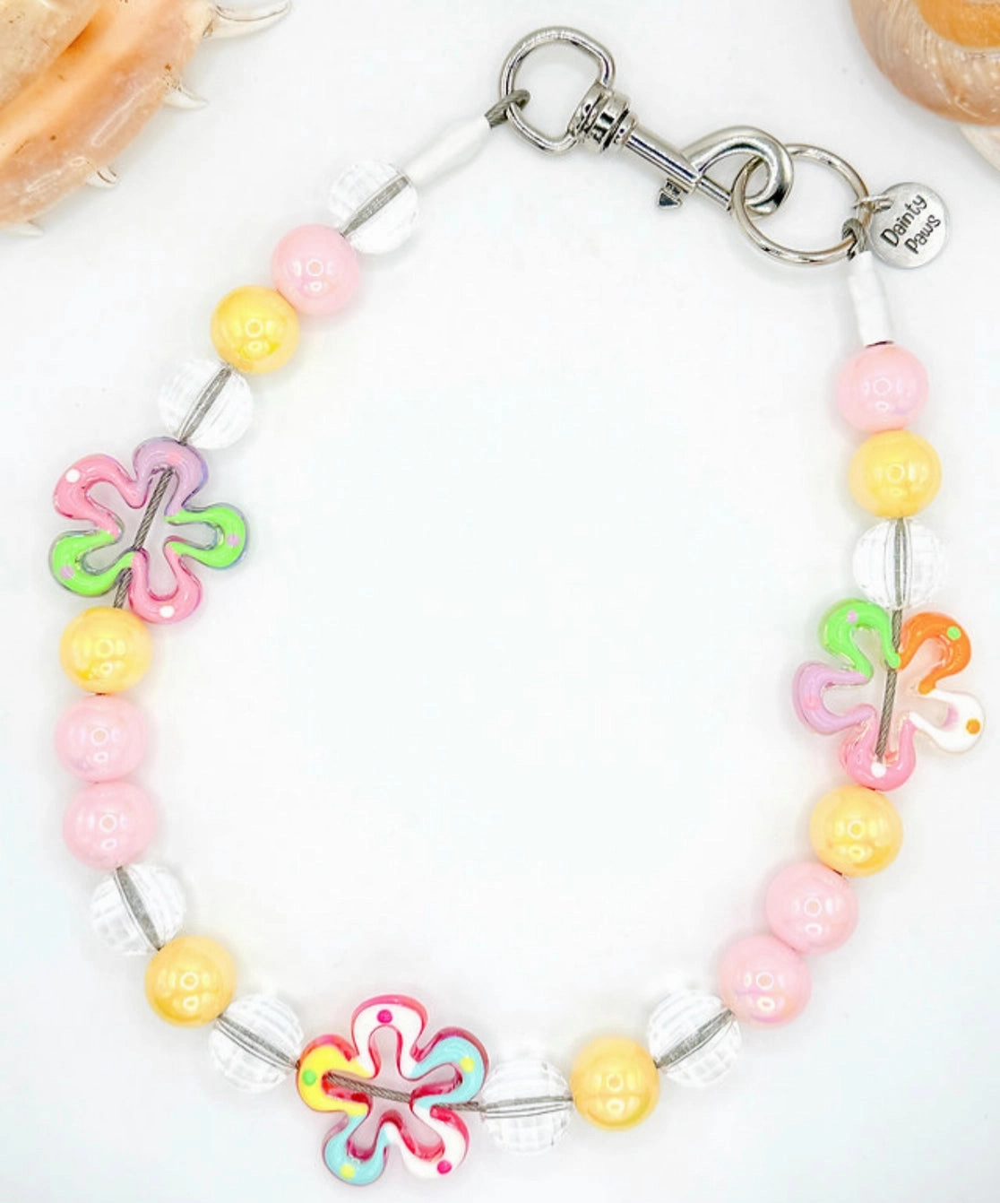 Bikini Bottom Pink Beaded Pet Collar