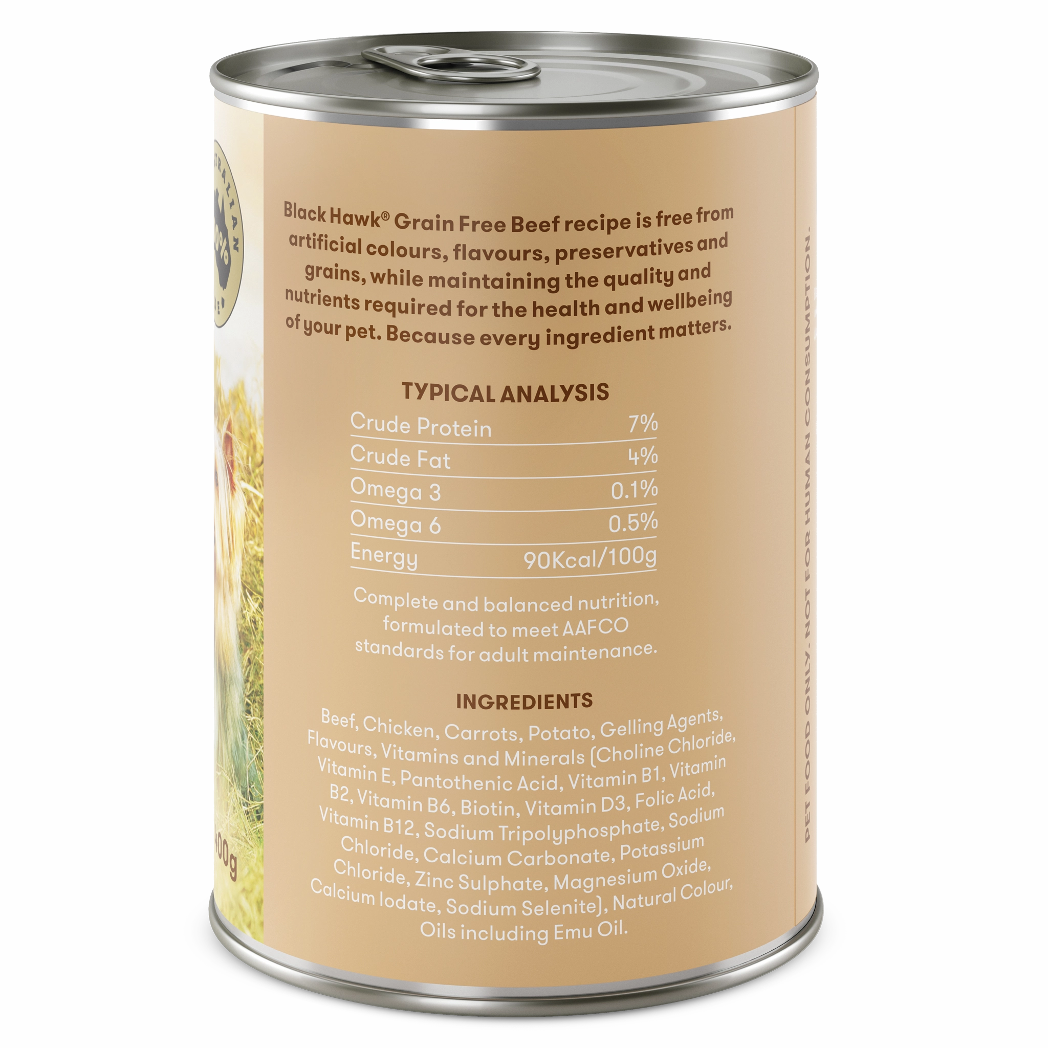 Black Hawk - Grain Free Beef Dog Wet Food (400g)