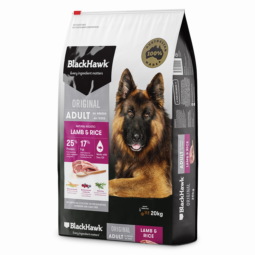 Black Hawk - Lamb & Rice Adult Dog Dry Food (20kg)