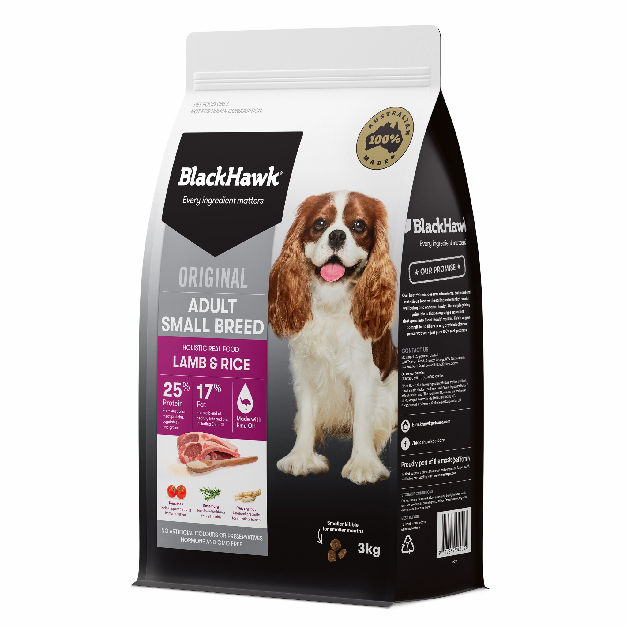 Black Hawk - Lamb & Rice Small Breed Dog Dry Food (3kg)