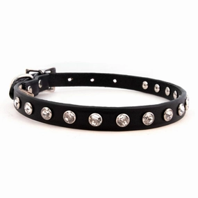 Black Madison Collar with 1 Row Swarovski Crystals