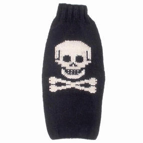 Black Skull Wool Dog Sweater