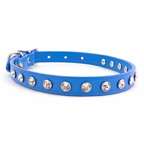 Blue Madison Collar with 1 Row Swarovski Crystals