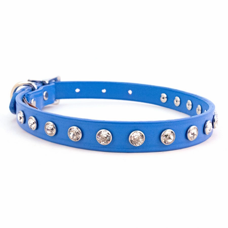 Blue Madison Collar with 1 Row Swarovski Crystals