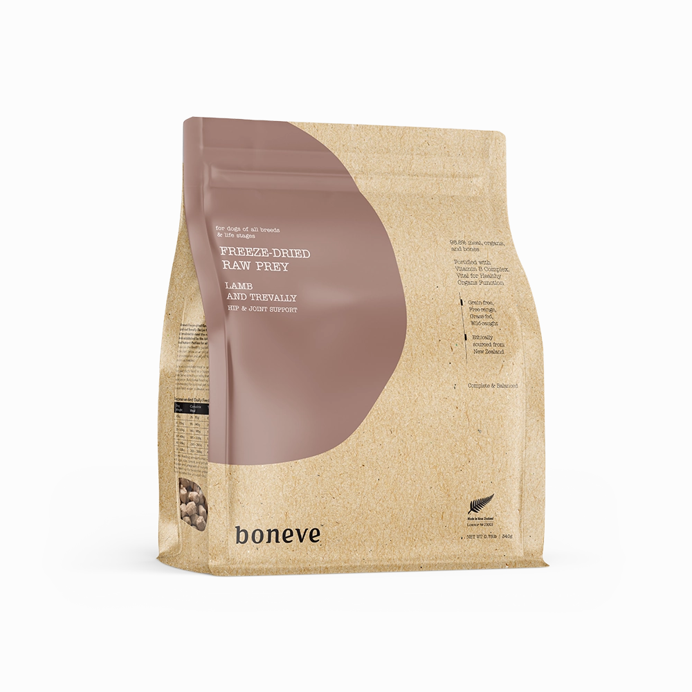 Boneve Dog Freeze-Dried Raw Prey Free-Range Grass-Fed Lamb & Trevally 340g