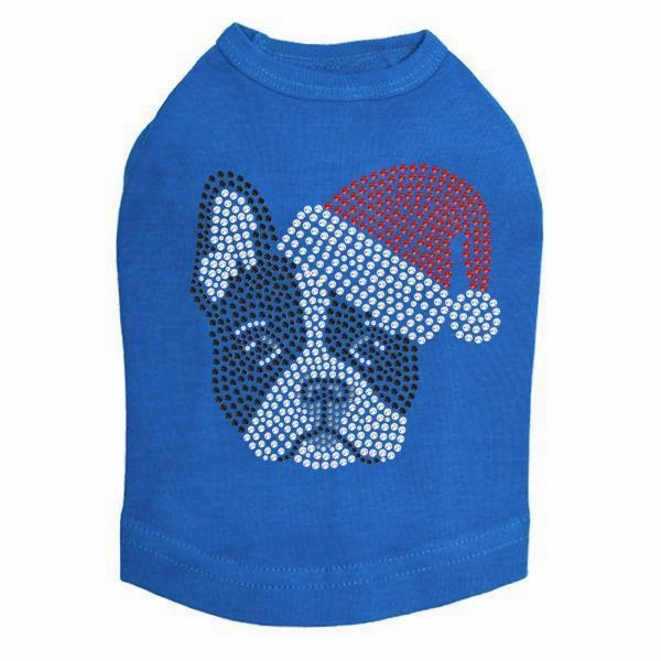 Boston Terrier Santa Rhinestone Dog Tank
