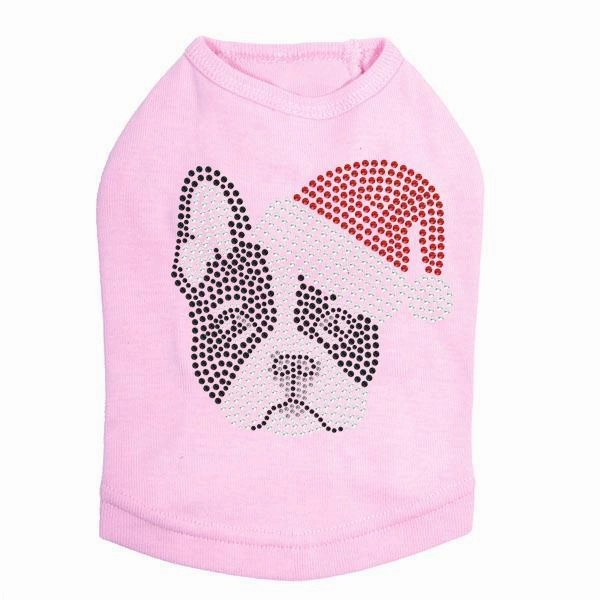 Boston Terrier Santa Rhinestone Dog Tank