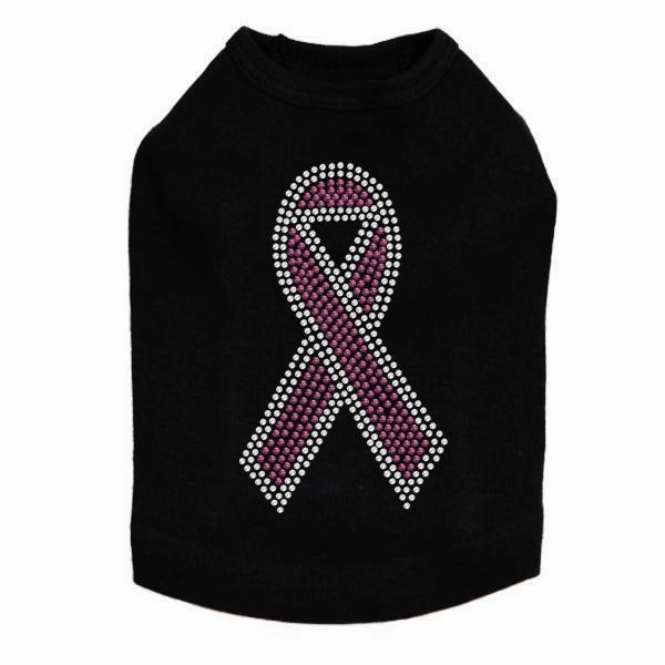 Breast Cancer Ribbon Rhinestone Dog Tank