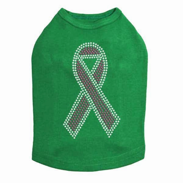 Breast Cancer Ribbon Rhinestone Dog Tank