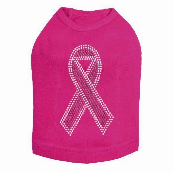 Breast Cancer Ribbon Rhinestone Dog Tank
