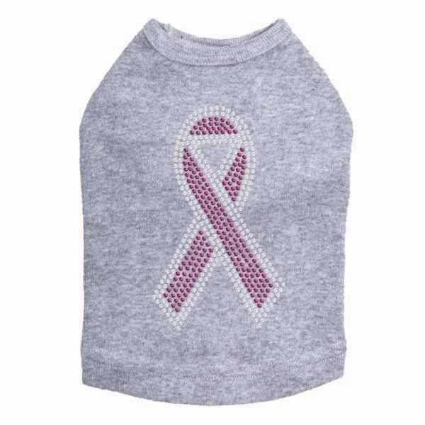 Breast Cancer Ribbon Rhinestone Dog Tank