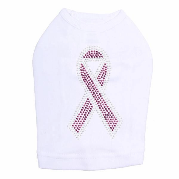 Breast Cancer Ribbon Rhinestone Dog Tank