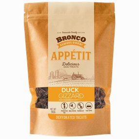 Bronco Dog Appetit Dehydrated Treats Duck Gizzard 90g