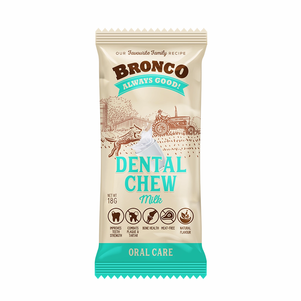 Bronco Dog Dental Chew Milk 18g