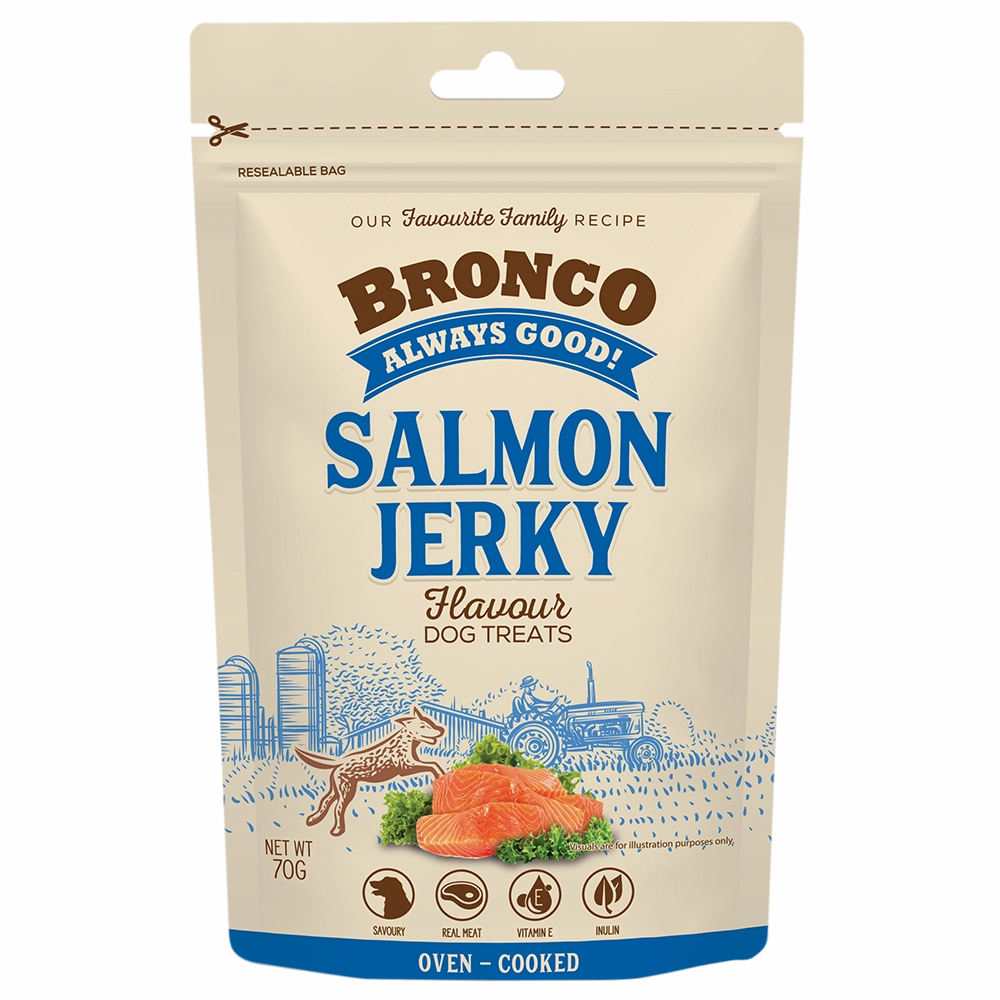 Bronco Dog Jerky Salmon 70g