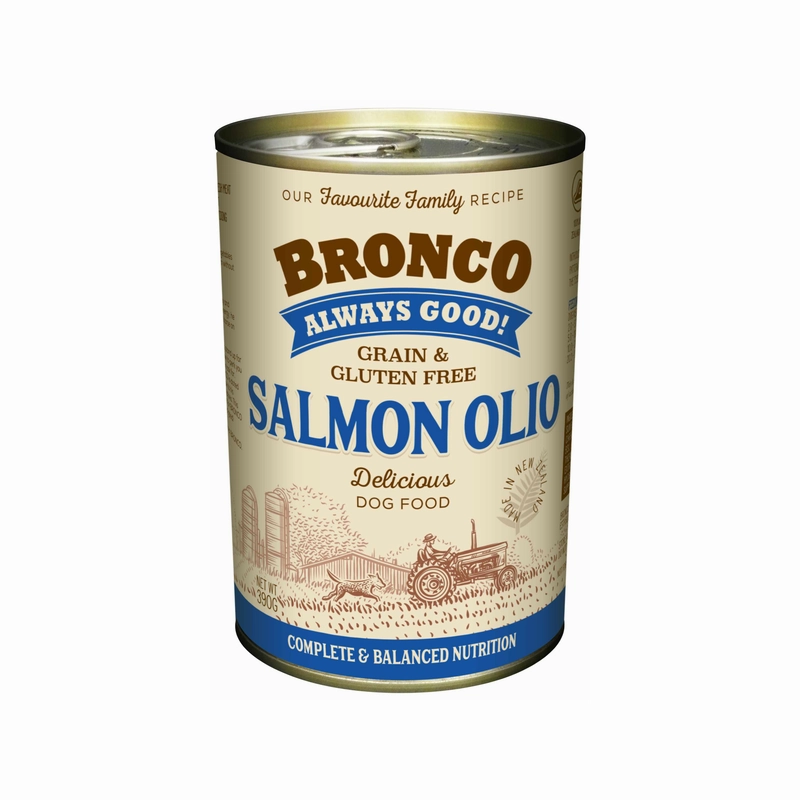 Bronco Dog Salmon Olio 390g