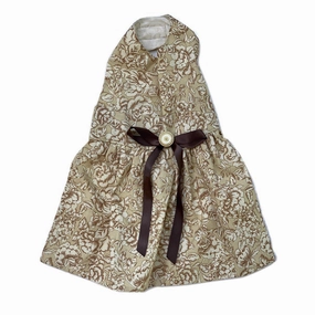 Brown Roses Dog Dress 13.5"
