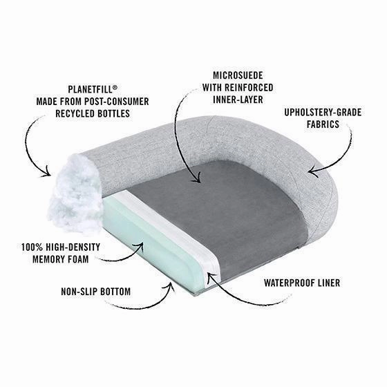 California Dreaming Memory Foam Dog Bed Fog Grey