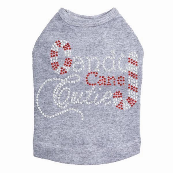 Candy Cane Cutie Rhinestone Dog Tank