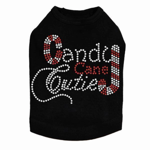 Candy Cane Cutie Rhinestone Dog Tank