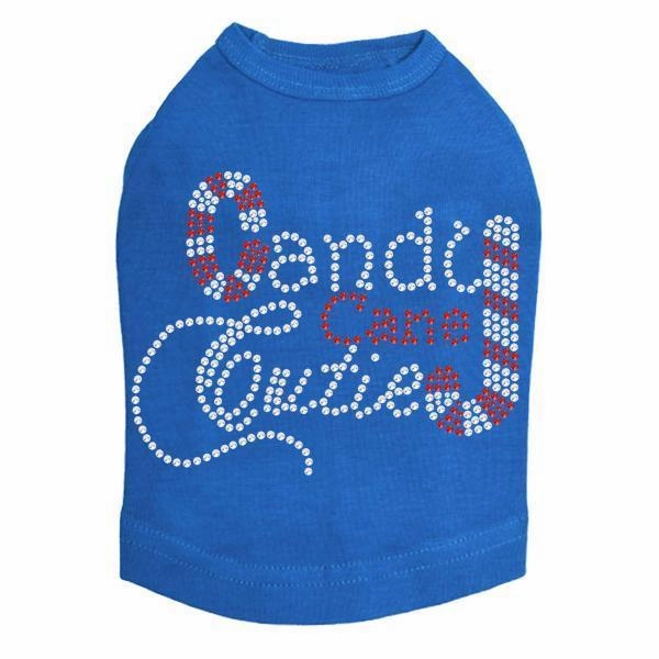 Candy Cane Cutie Rhinestone Dog Tank