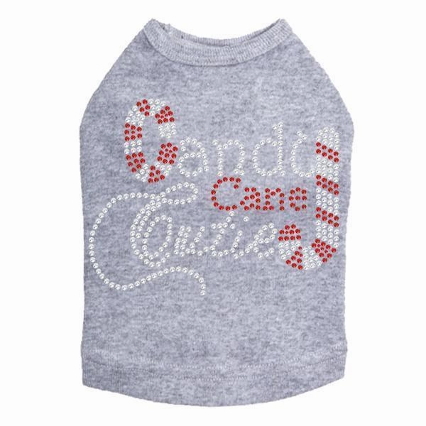 Candy Cane Cutie Rhinestone Dog Tank