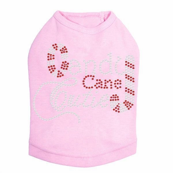 Candy Cane Cutie Rhinestone Dog Tank