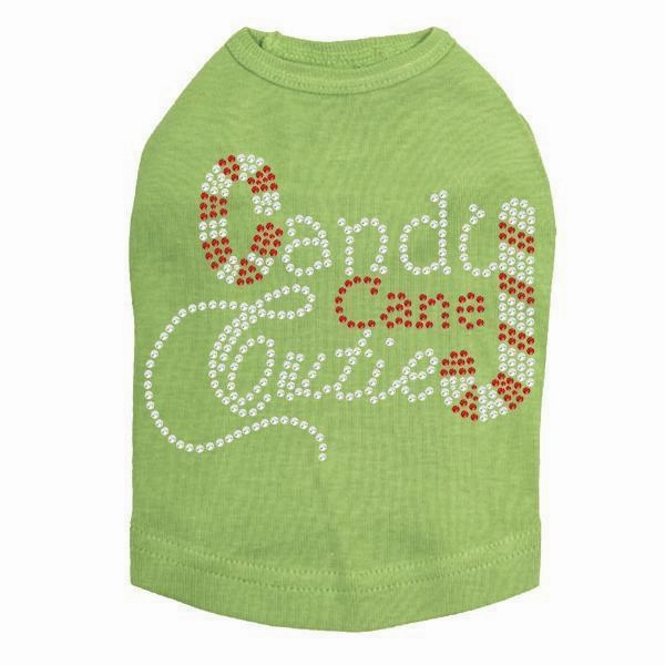 Candy Cane Cutie Rhinestone Dog Tank