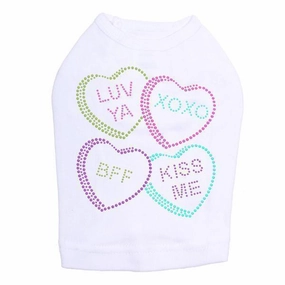 Candy Conversation Hearts Rhinestone Dog Tank