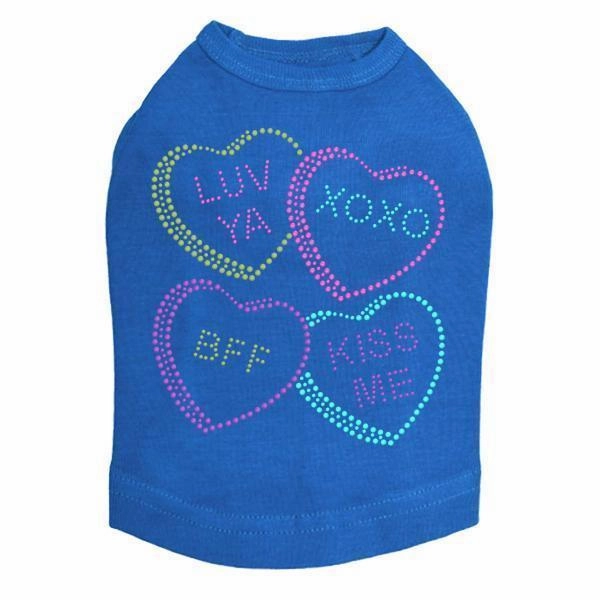 Candy Conversation Hearts Rhinestone Dog Tank