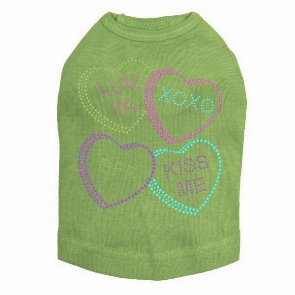 Candy Conversation Hearts Rhinestone Dog Tank