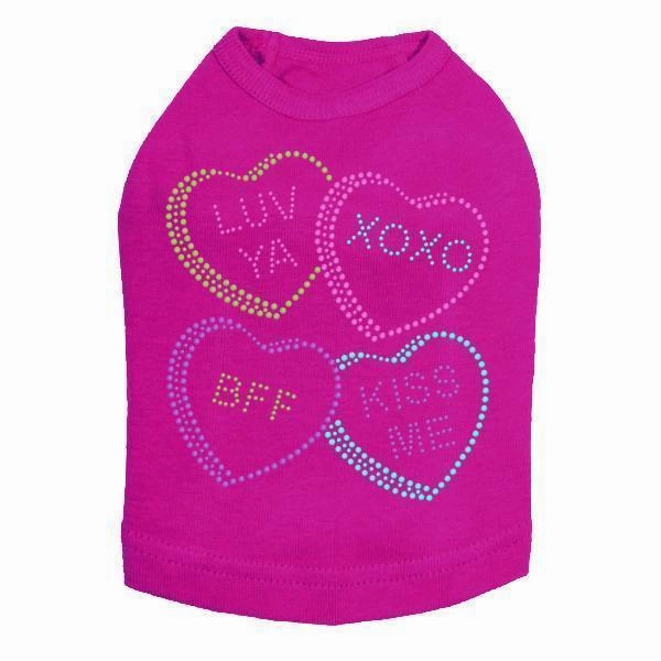 Candy Conversation Hearts Rhinestone Dog Tank
