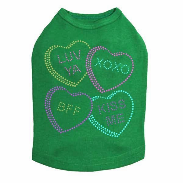 Candy Conversation Hearts Rhinestone Dog Tank