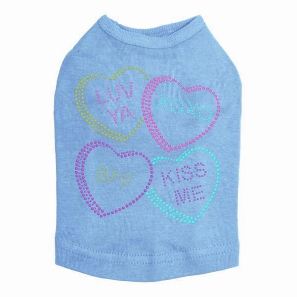 Candy Conversation Hearts Rhinestone Dog Tank