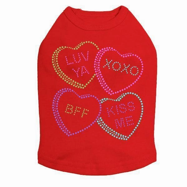 Candy Conversation Hearts Rhinestone Dog Tank