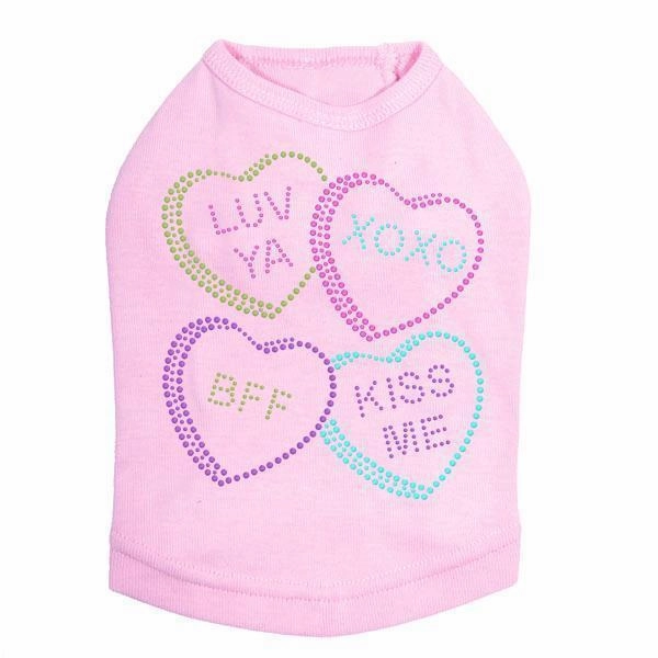 Candy Conversation Hearts Rhinestone Dog Tank