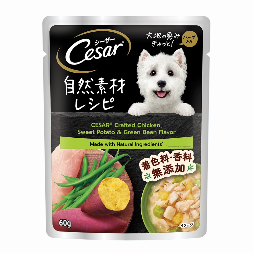 Cesar Crafted Chicken, Sweet Potato & Green Bean 60g