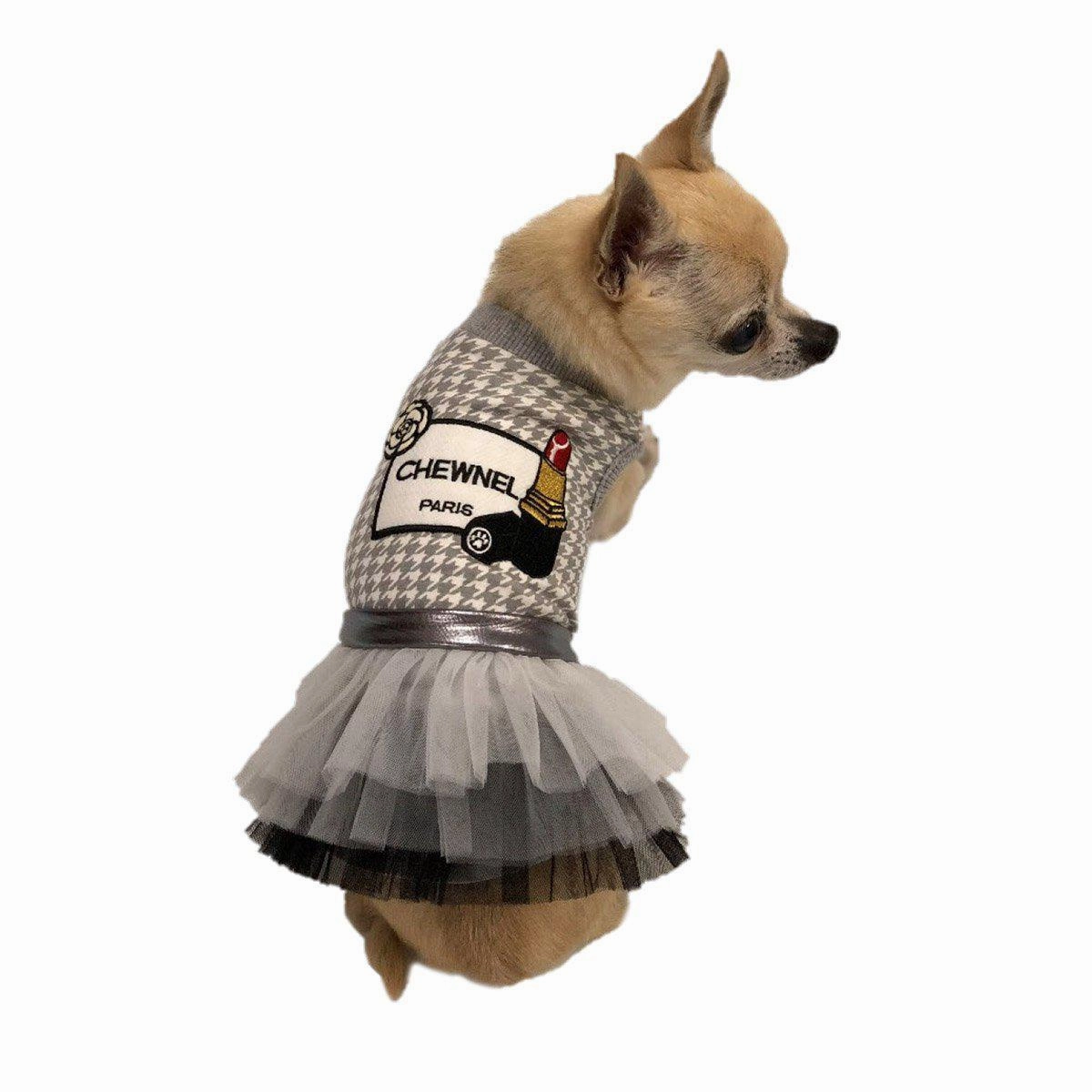 Chewnel Le Rouge Grey Dog Dress