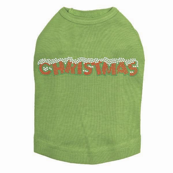 Christmas Rhinestone Dog Tank