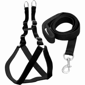 Chullbull Pet Products Harness and Leash for Dogs (Black)