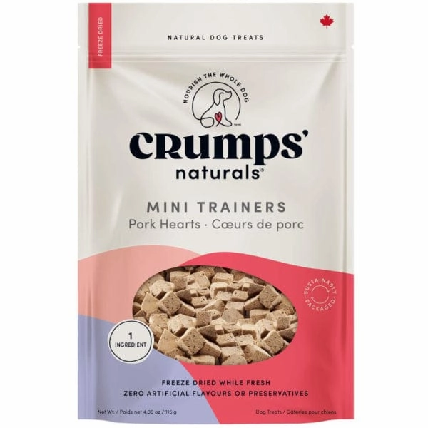Crumps' naturals Freeze-Dried Pork Hearts Mini Trainers (SPECIAL ORDER ITEM)