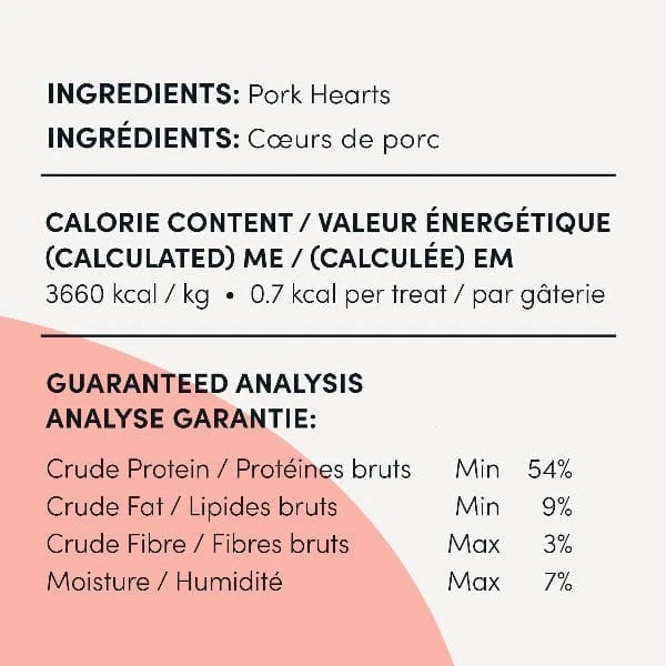 Crumps' naturals Freeze-Dried Pork Hearts Mini Trainers (SPECIAL ORDER ITEM)