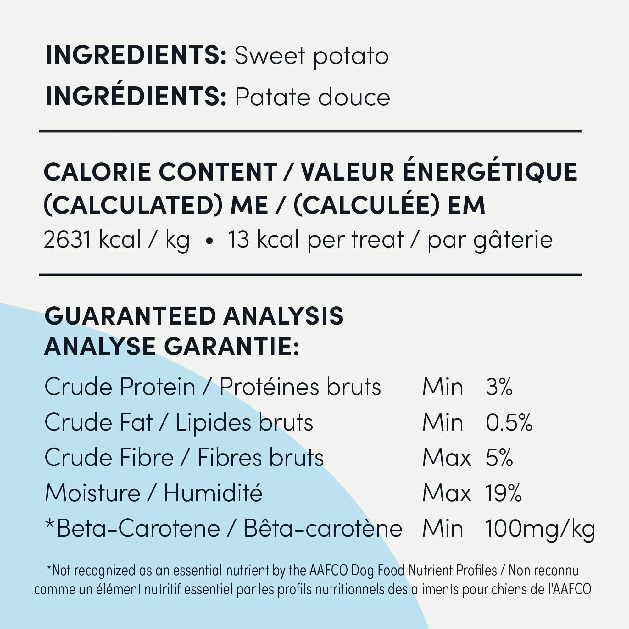 Crumps' naturals Sweet Potato Fries for Dogs (SPECIAL ORDER ITEM)