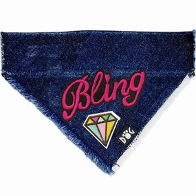 Custom Bling Denim Dog Bandana