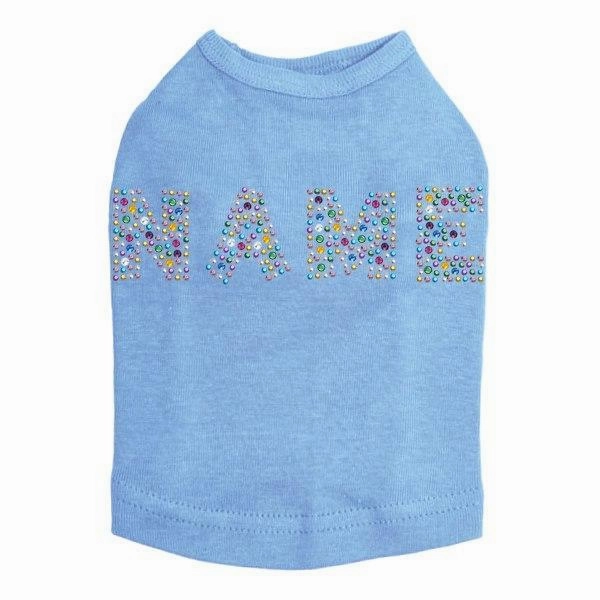 Custom Name Multicolor Rhinestone Dog Tank