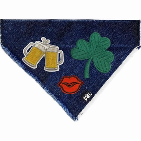 Custom St. Patrick Day Denim Dog Bandana