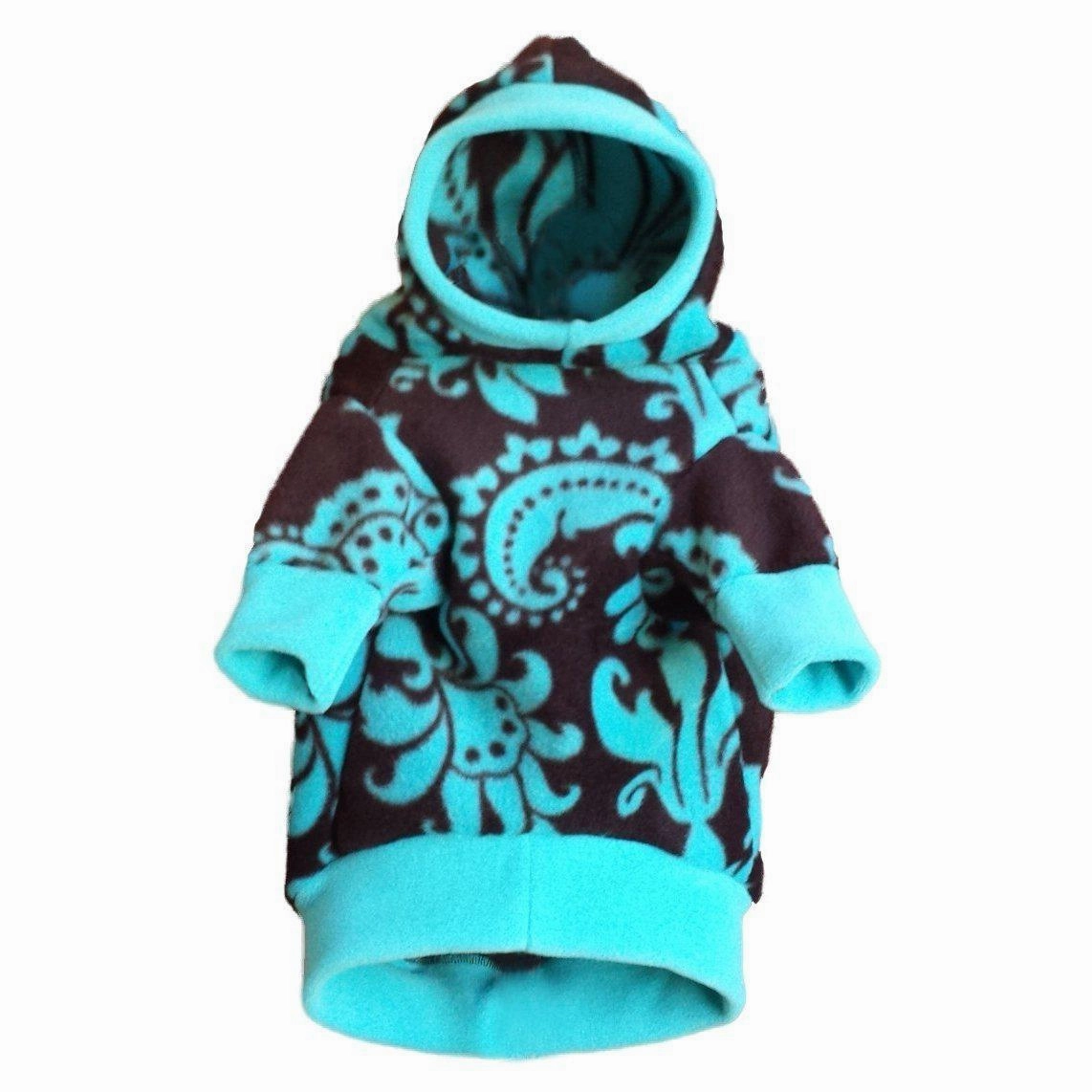 Damask Polar Fleece Dog Hoodie